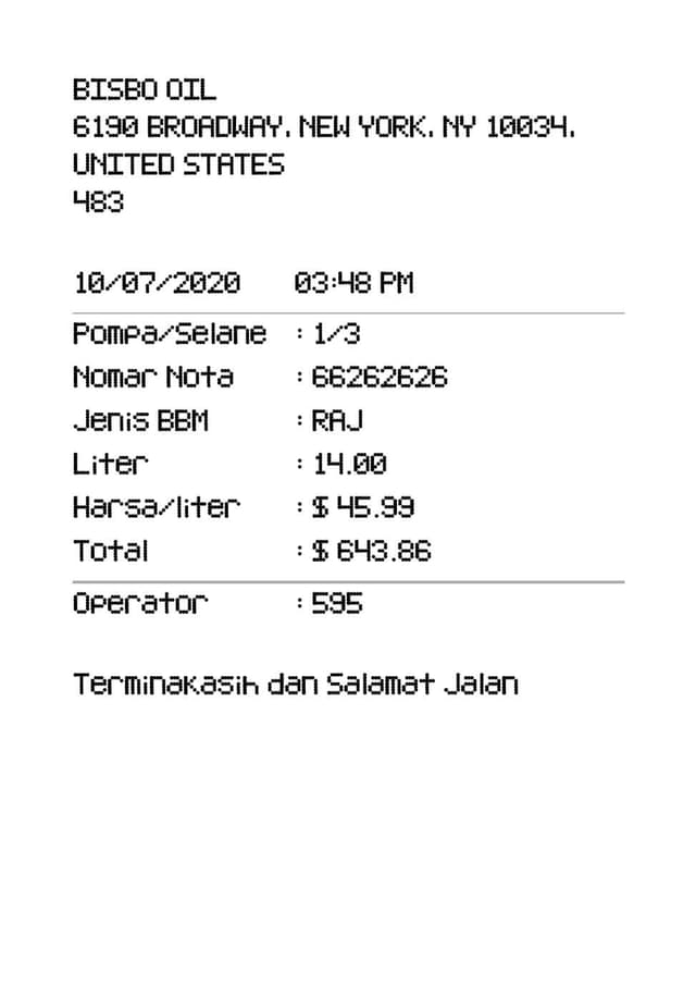 Gas petrol-receipt-sample1 template