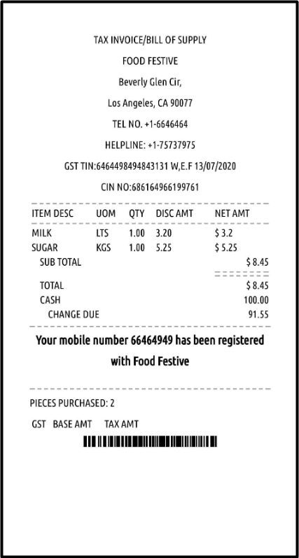 igBazaar Style Receipt