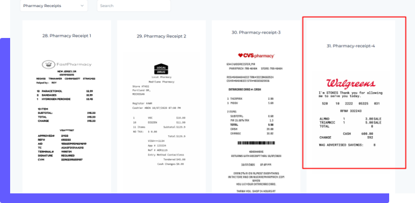 Second step to generate walgreens style receipt with Receipmakerly app