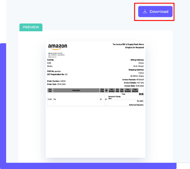Final step to generate amazon style receipt using Receiptmakerly receipt maker