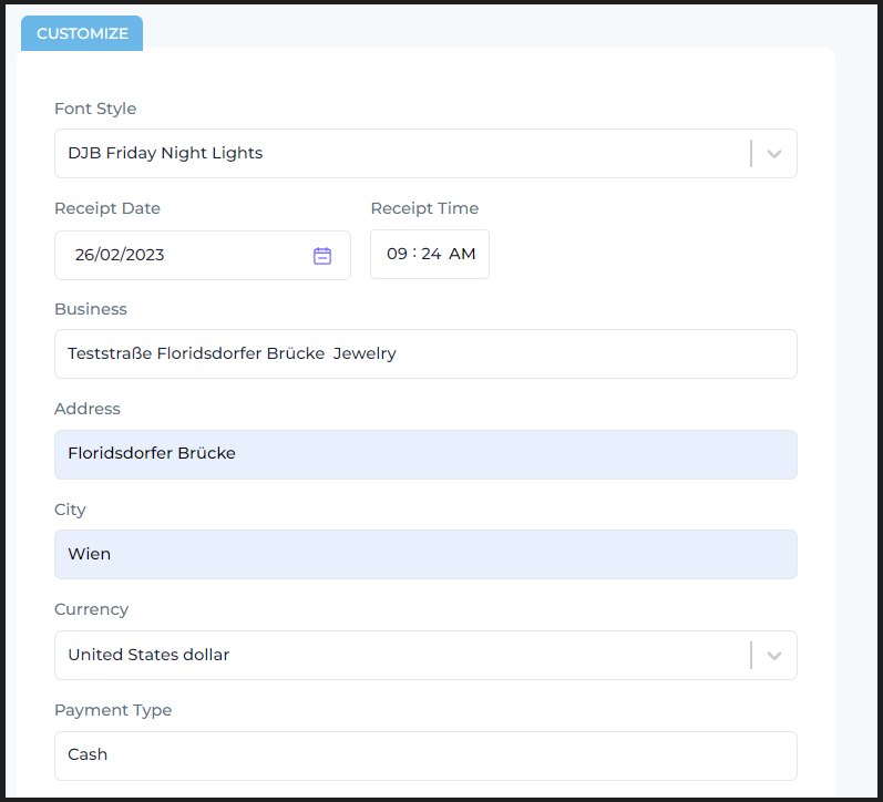 How to generate e receipt with Receiptmakerly step 3